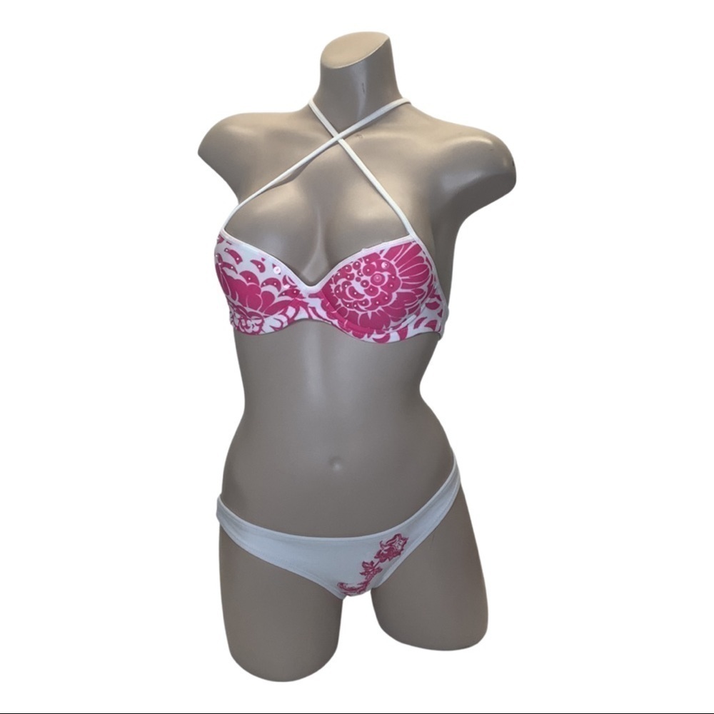 Recco Size Medium Brazilian Angel White & Pink Bikini Set. New With Tags